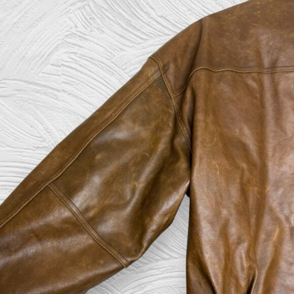 Vintage 90s Adler chestnut brown full zip dad style leather jacket size L - Picture 12 of 14